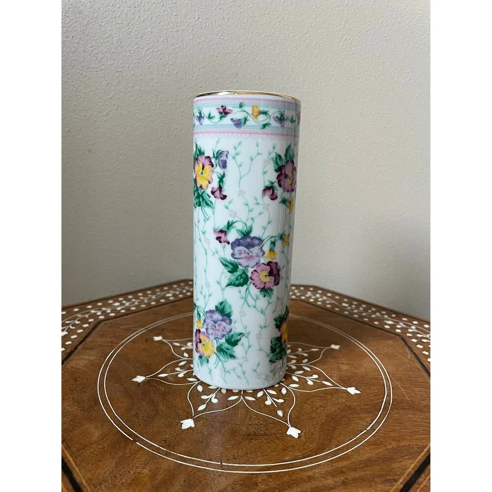 Vintage Otagiri Oval ‘Pansy’ Vase